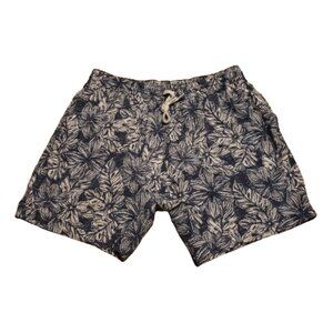 chubbies Floral Swim Trunks Men's Large L Blue White Summer Beach Swimming Comfy